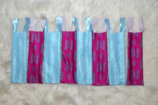 Classy and Flashy X Light Blue Sparkle Mane Bags Set of 8