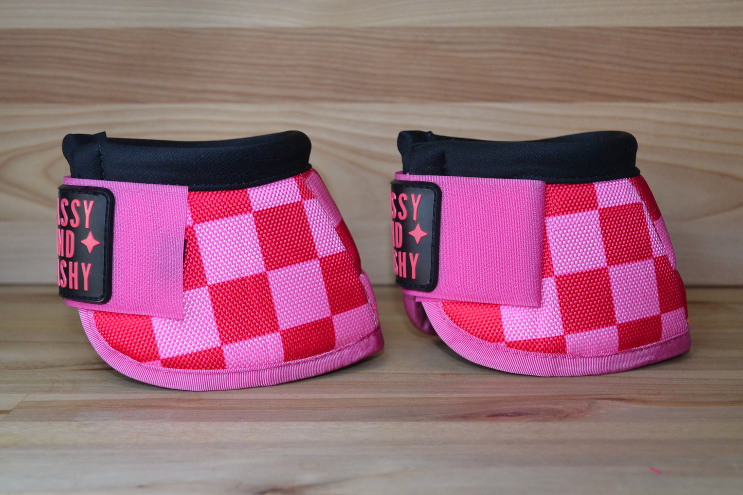 Pink Checker Bell Boots