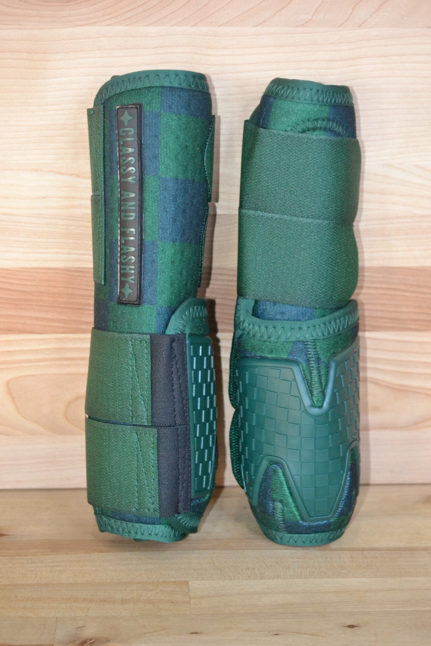 Green Checker Splint Boots