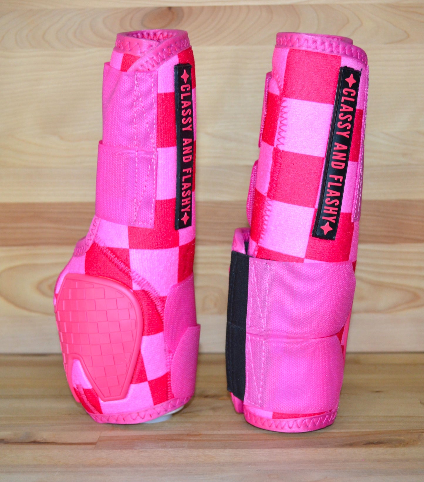 Pink Checker Splint Boots