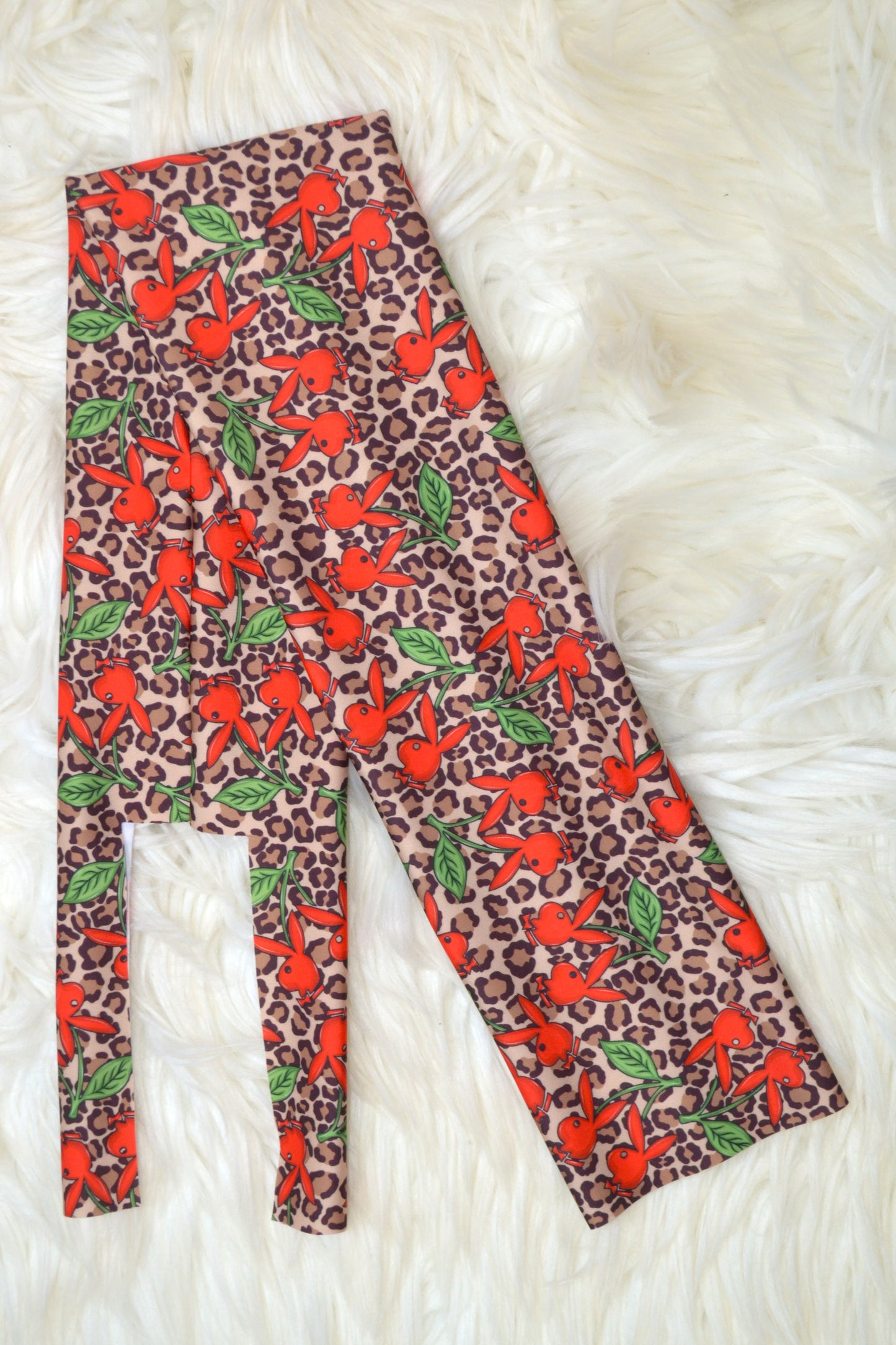 Cheetah and Cherry Bunny Tail Bag