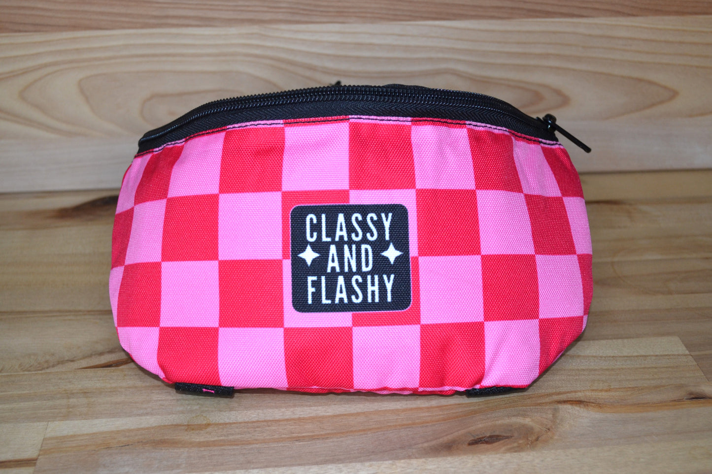 Pink Checker Saddle Bag