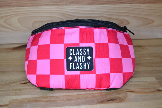 Pink Checker Saddle Bag