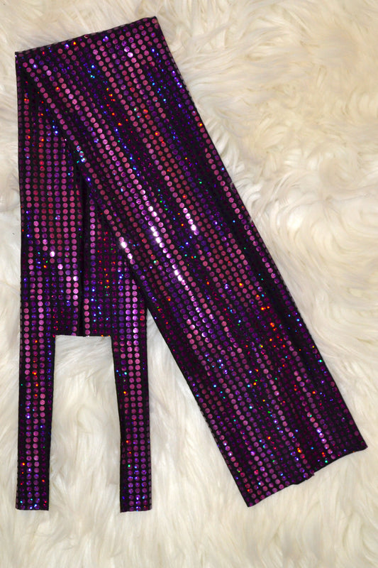 Purple Holographic Dots Tail Bag