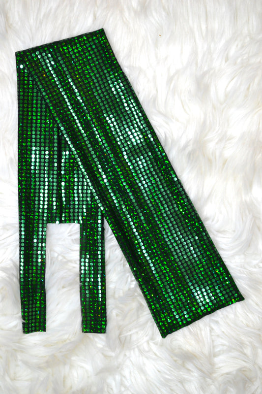 Green Holographic Dots Tail Bag