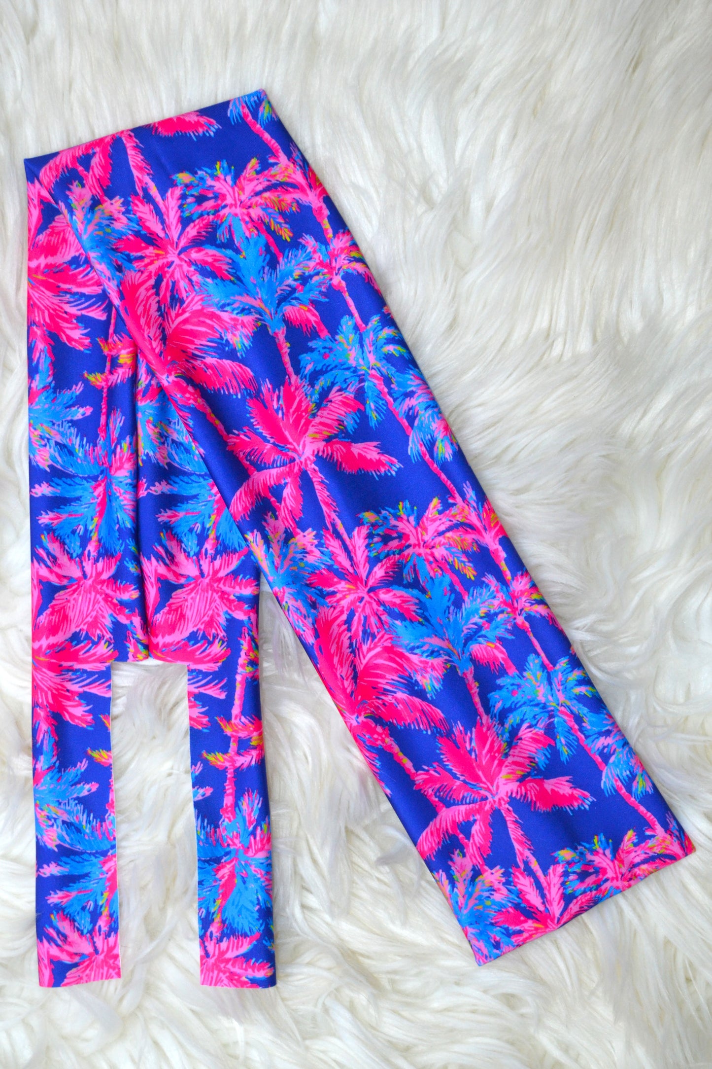 Royal Blue Palm Trees Tail Bag