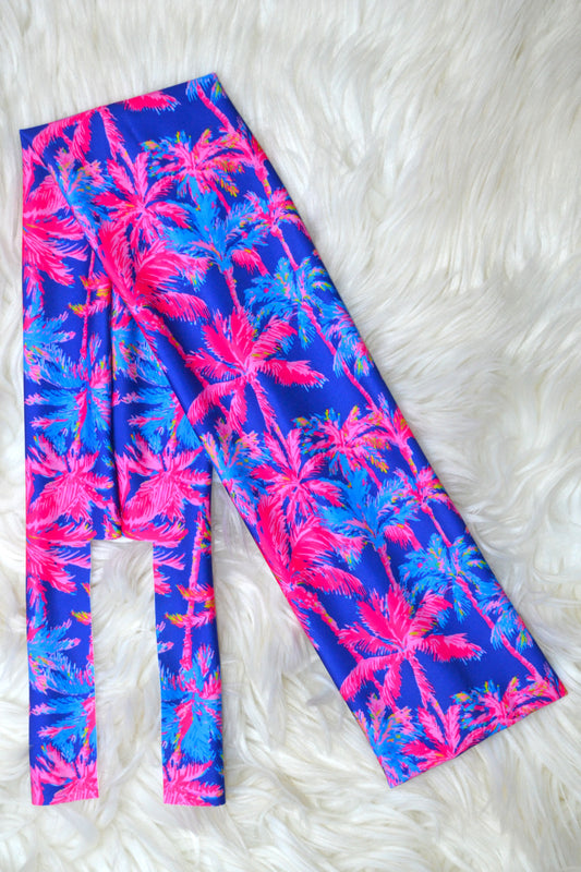 Royal Blue Palm Trees Tail Bag