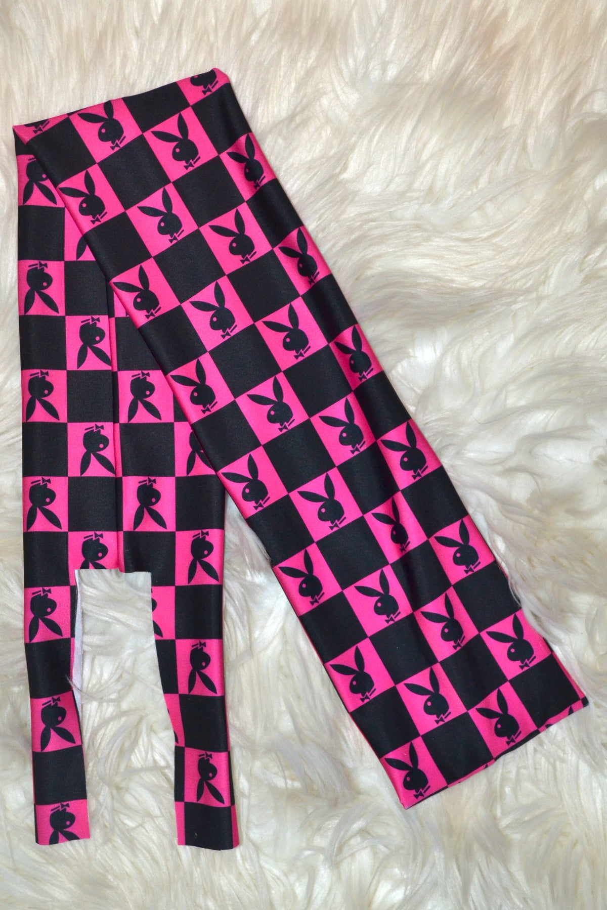 Pink Bunny Checker Tail Bag