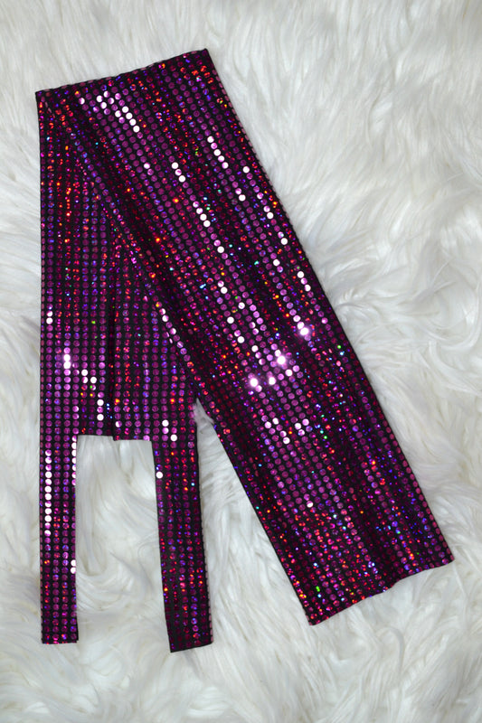 Hot Pink Holographic Dots Tail Bag