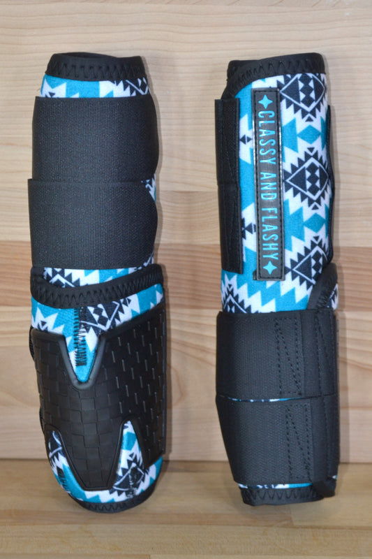 Teal Black Aztec Sport Boots