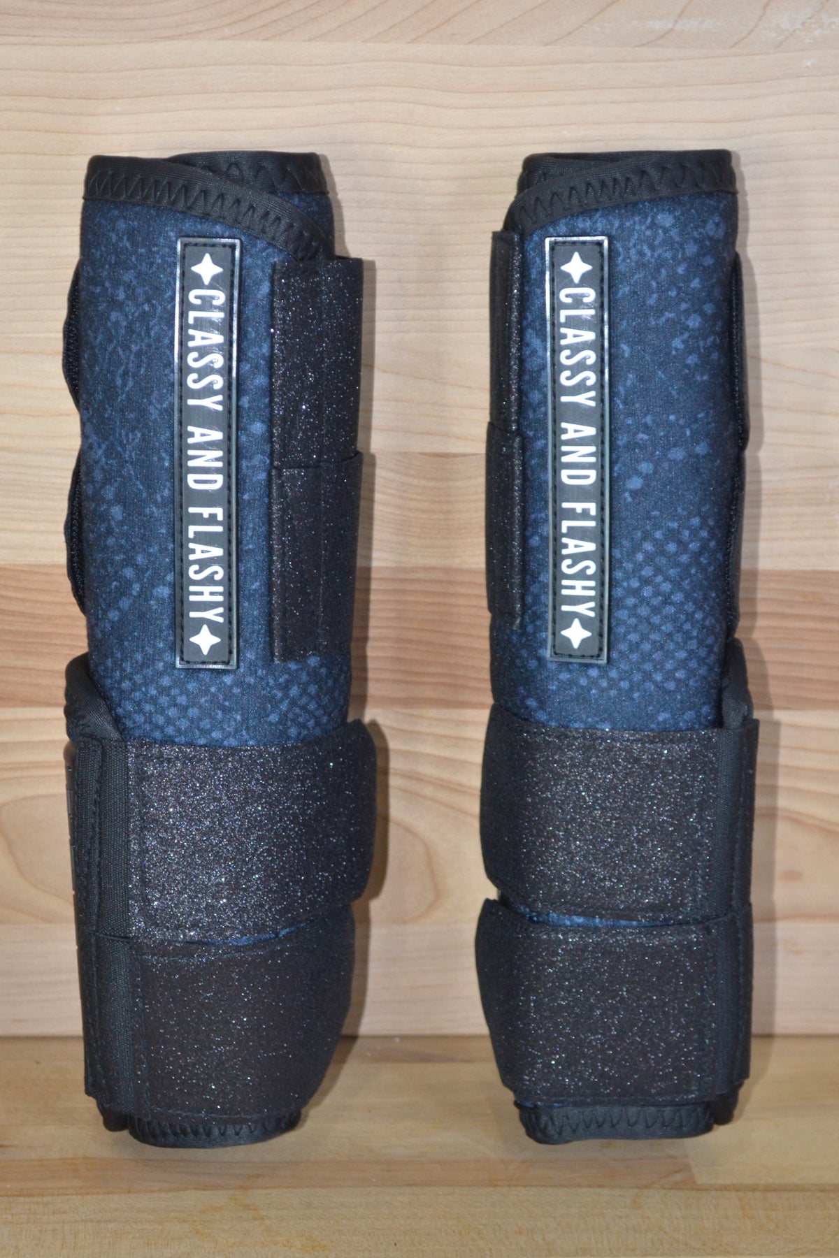 Black Snake with Black Sparkle Straps Sport Boots