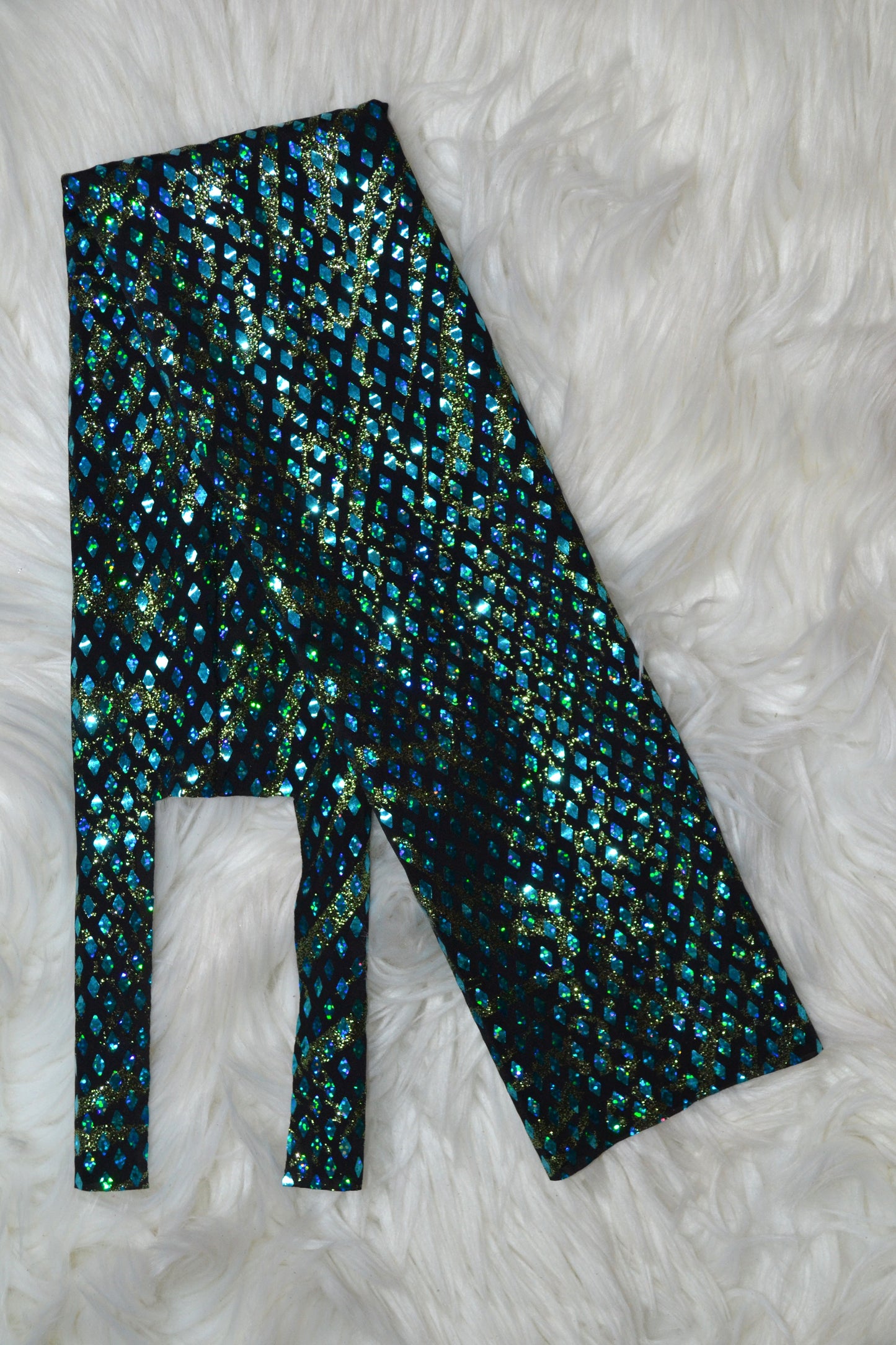 Green Teal Glitter Tail Bag Holographic