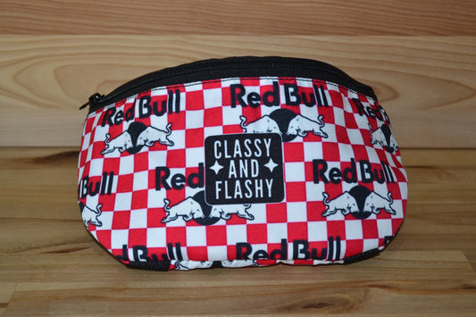 White Pink Checker Energy Saddle Bag