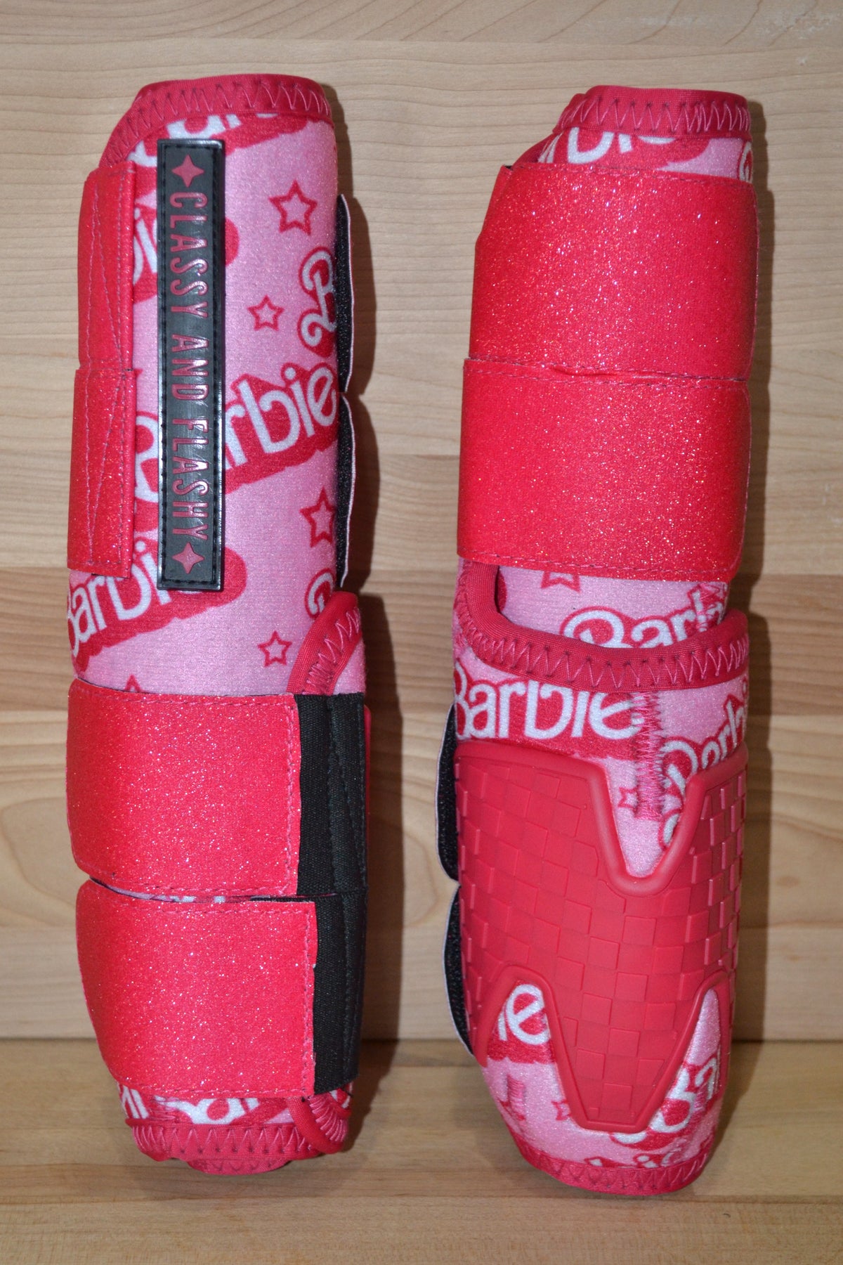 Life in Plastic with Pink Sparkle Straps Sport Boots