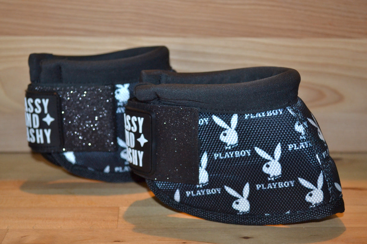 Classic Bunny with Black Sparkle Straps Bell Boots