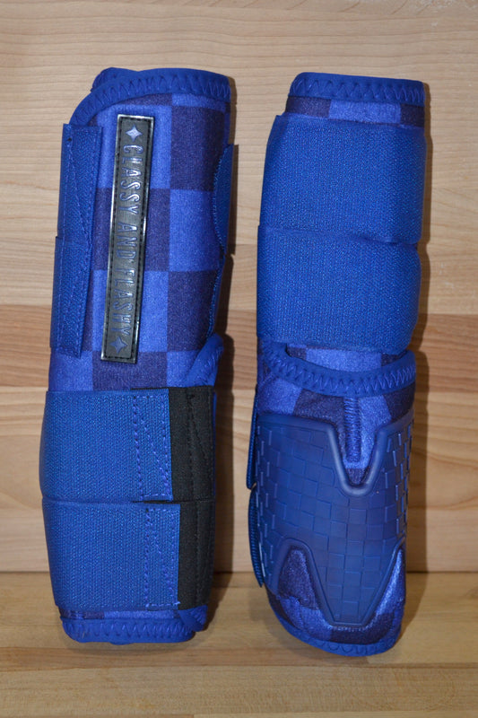 Royal Blue Checker Sport Boots