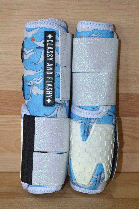 Zero with White Sparkle Straps Sport Boots