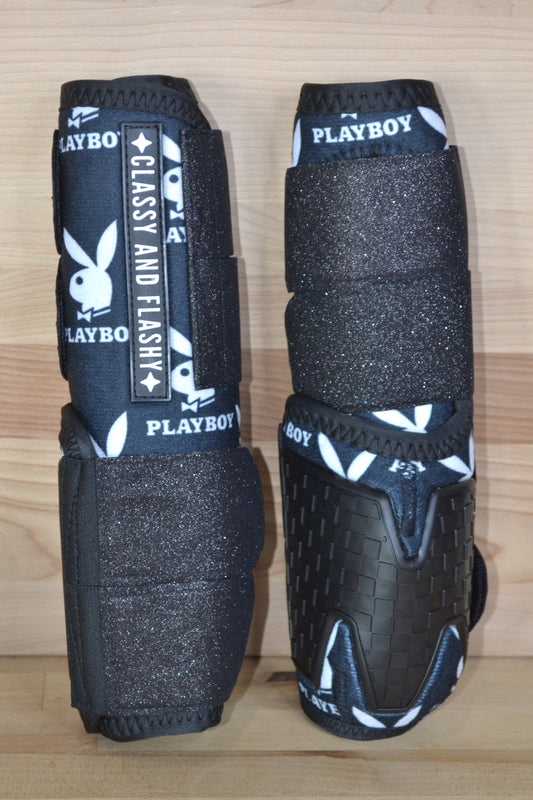 Classic Bunny with Black Sparkle Straps Sport Boots