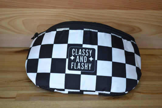 Black Checker Saddle Bag