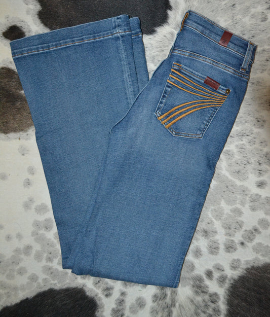 7 For All Mankind Dojos Size 25 with 34 Inseam