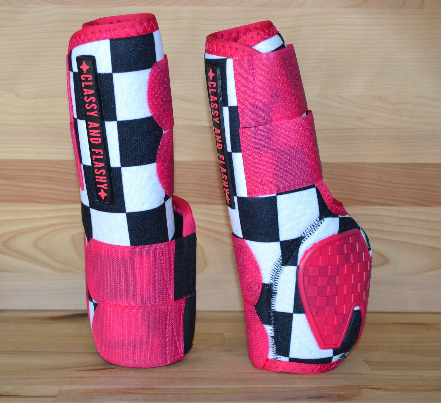 Checker with Pink Splint Boots