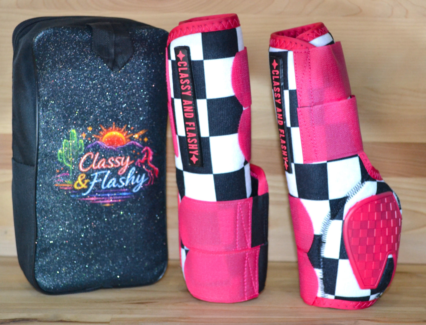 Checker with Pink Splint Boots
