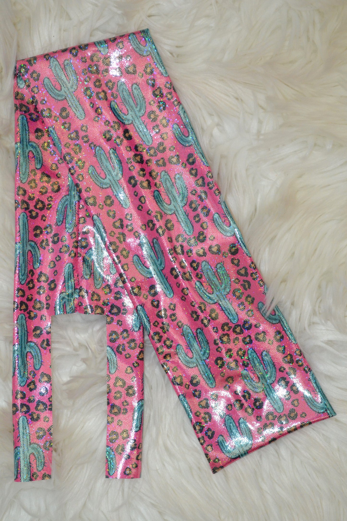 Pink Cactus and Cheetah Tail Bag Holographic