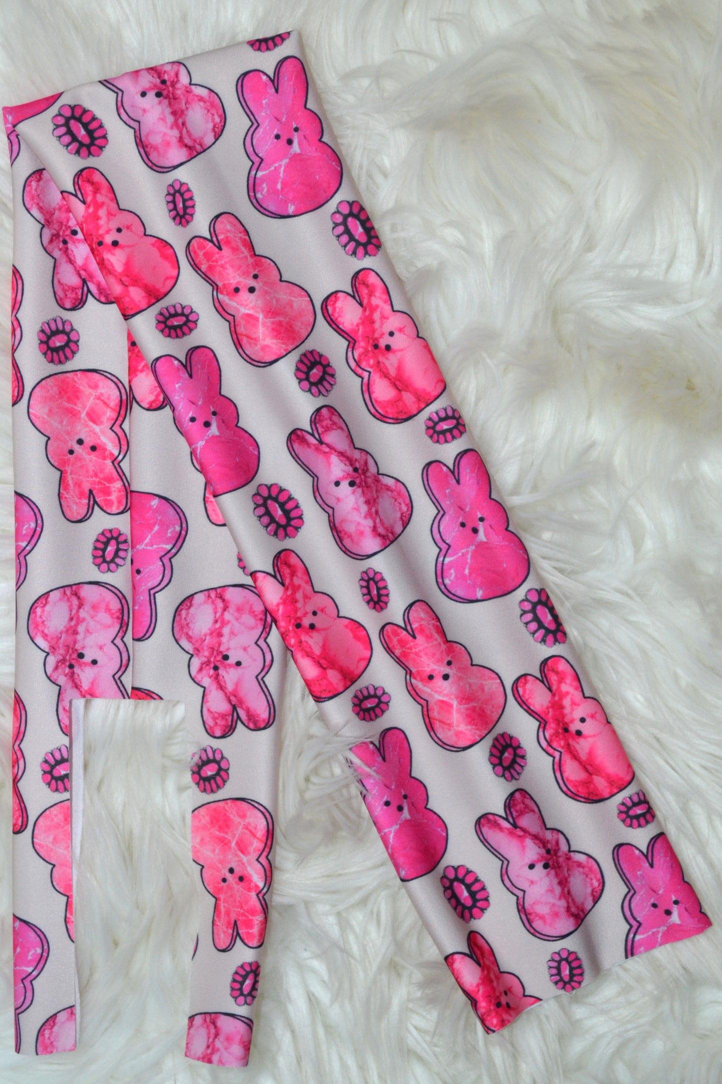 Pink Marble Candy Bunnies Tail Bag