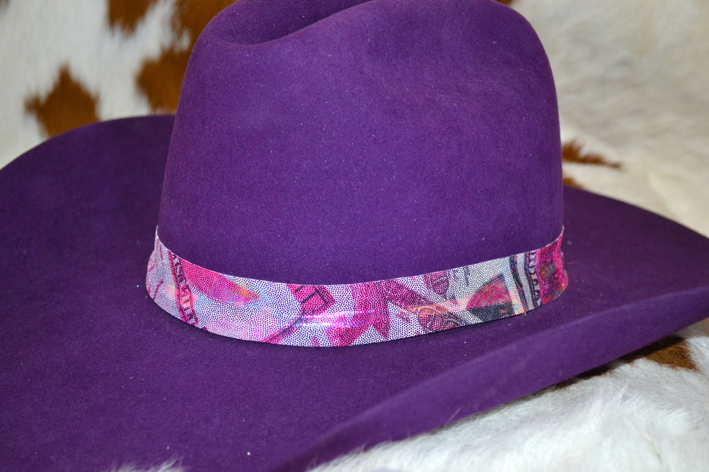 Pink Money Holographic Hat Band