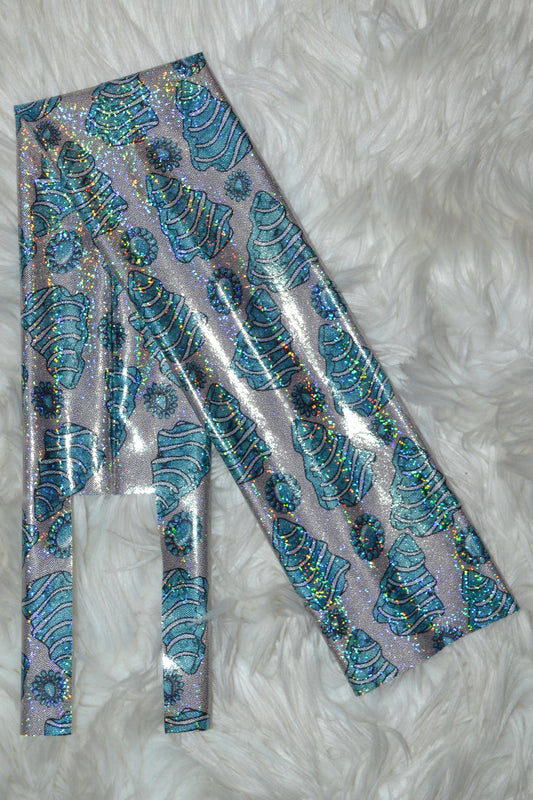 Teal Marble Tree Cakes Tail Bag Holographic