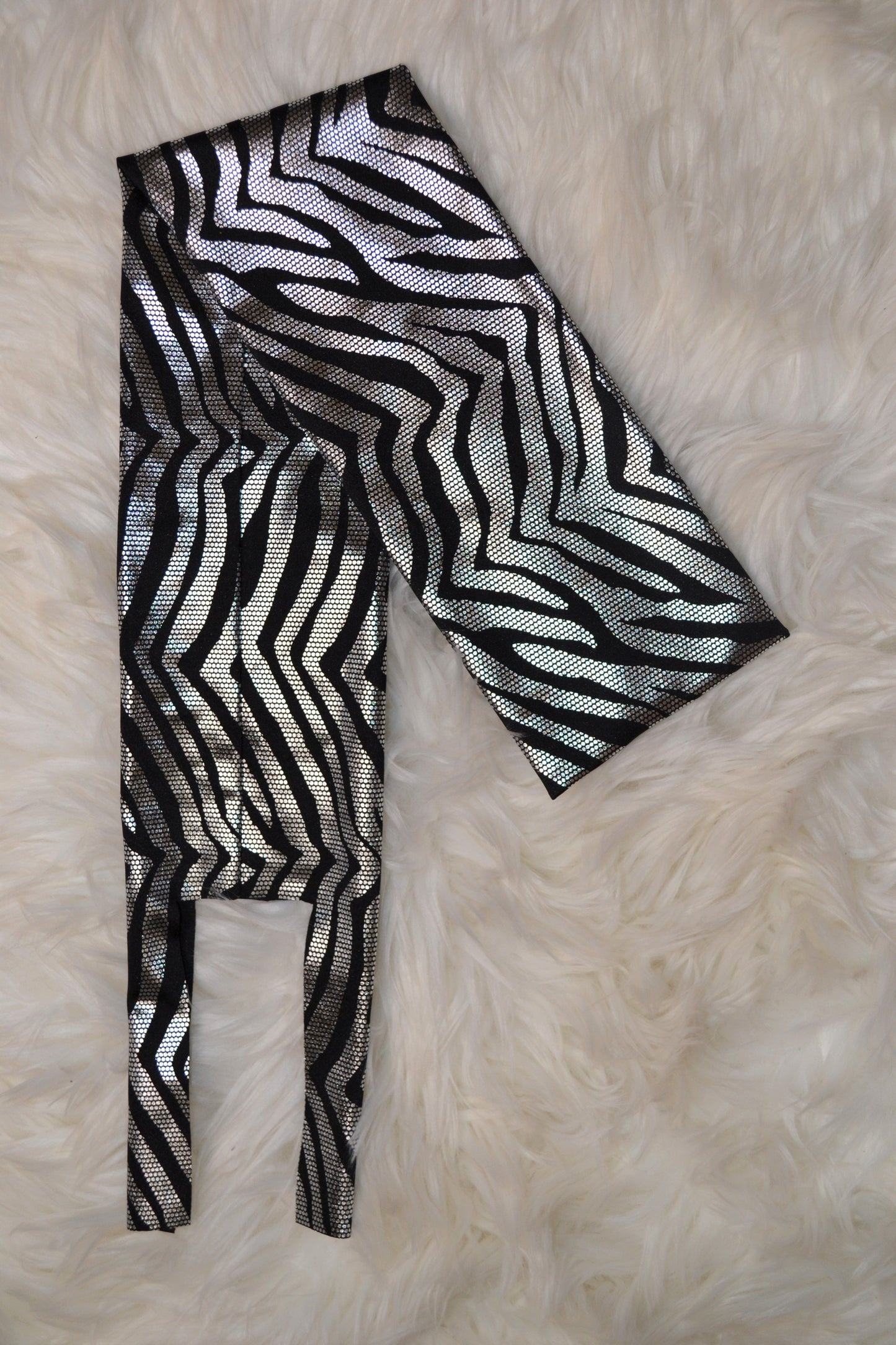 Black Silver Zebra Tail Bag