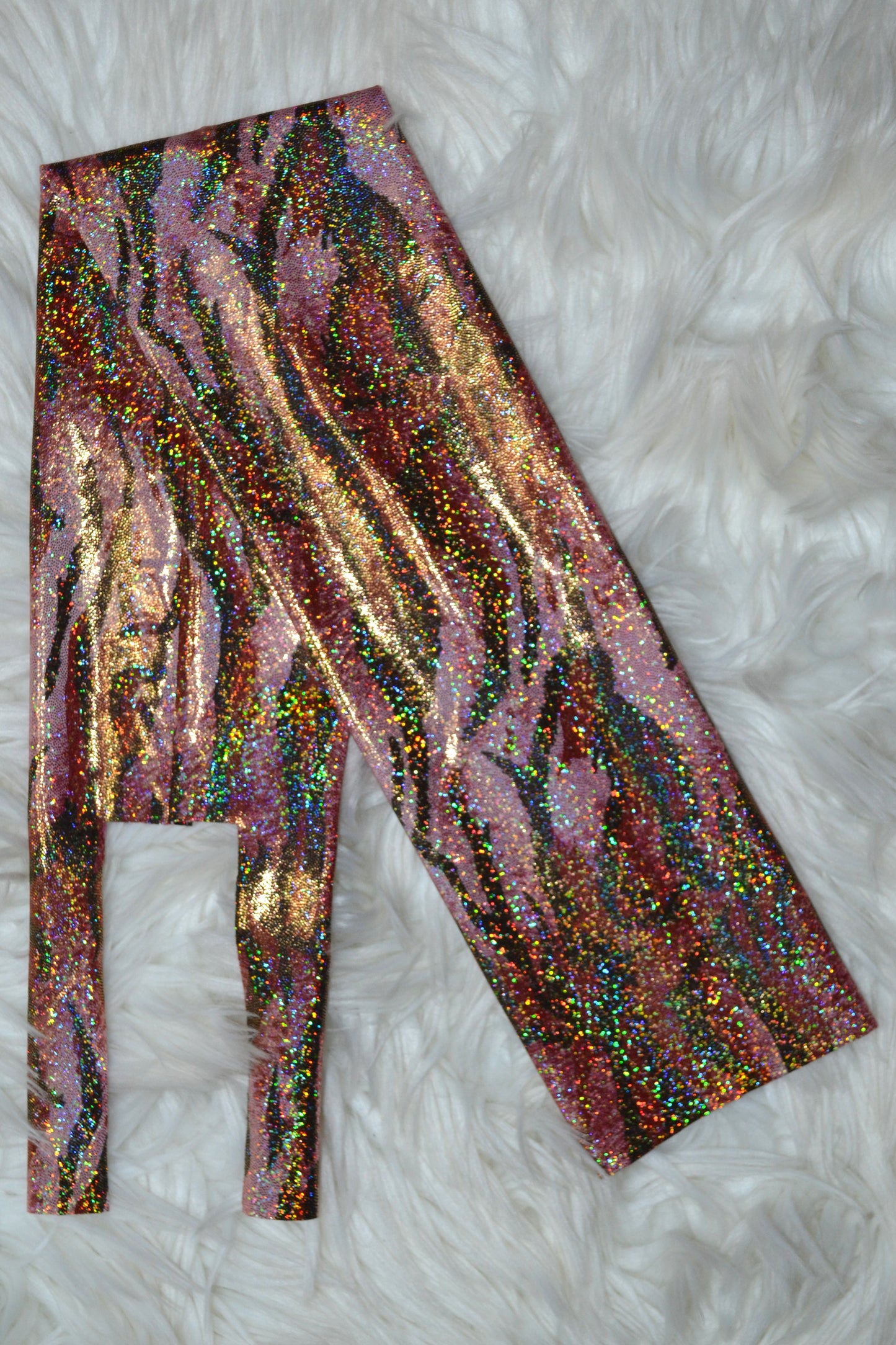 Holographic Rose Gold Tiger Tail Bag