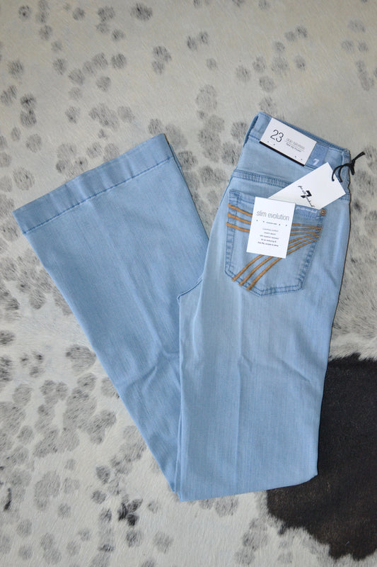 7 For All Mankind Dojos Light Wash Yellow Pocket Size 23-32 Tailorless