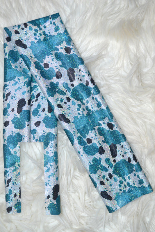 Teal Realistic Cow Tail Bag Holographic