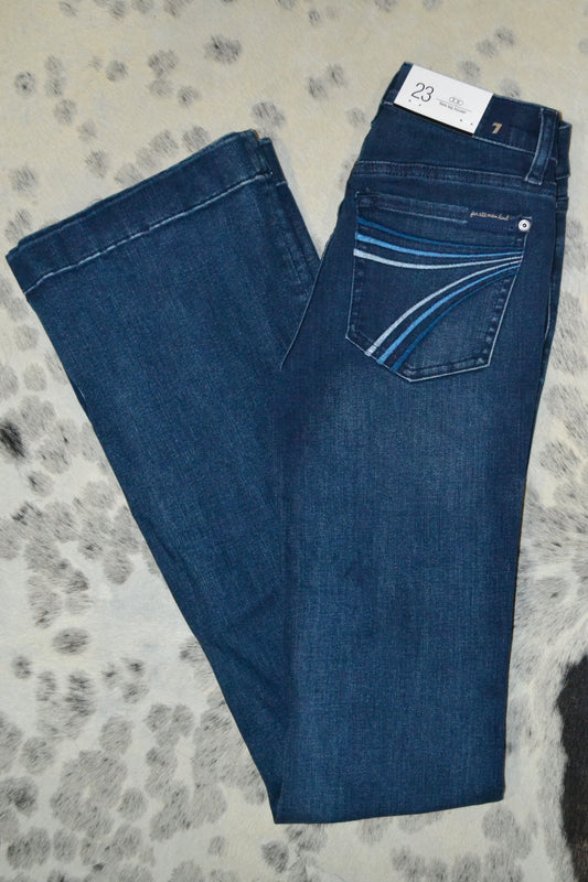 7 For All Mankind Dojos Blue Pocket with 36 Inseam