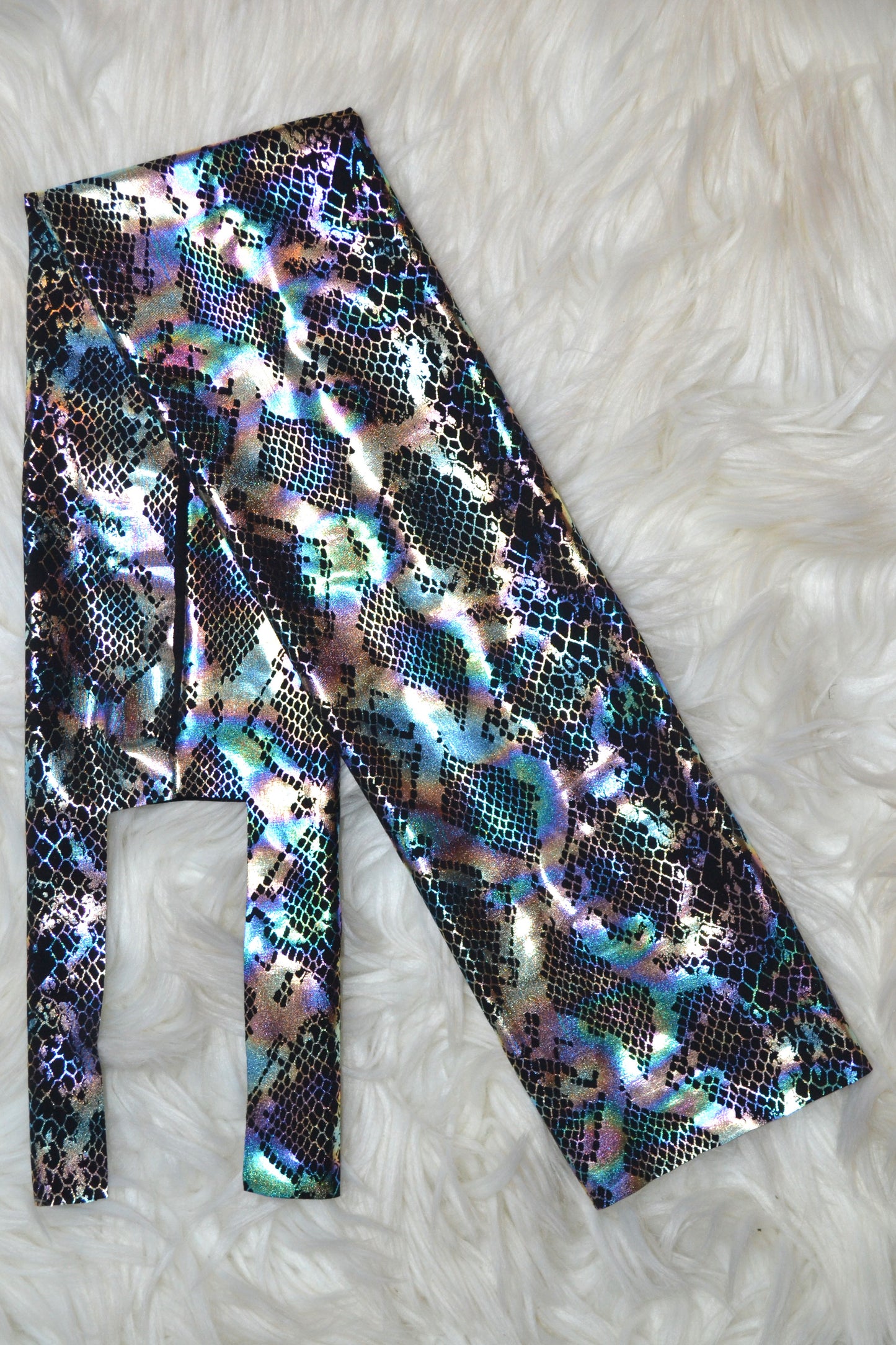 Grey Snakeskin Oil Spill Tail Bag