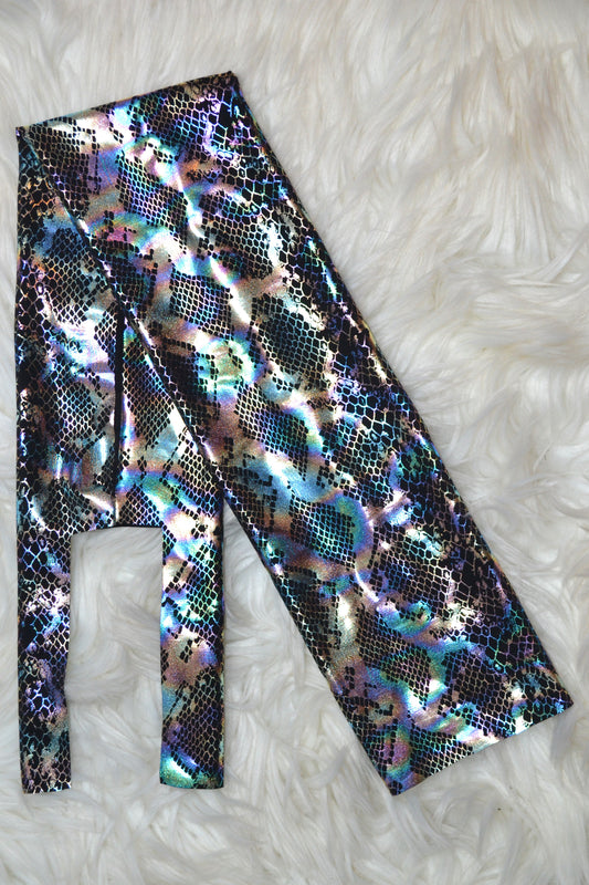 Grey Snakeskin Oil Spill Tail Bag