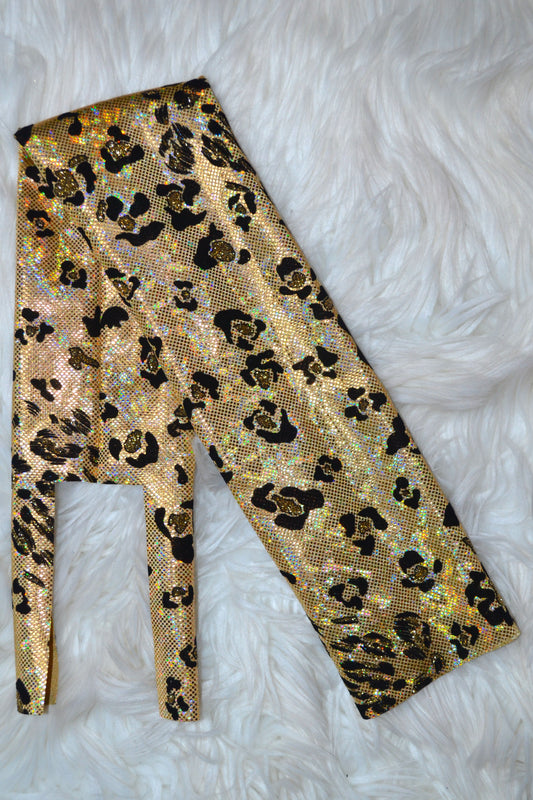 Gold Cheetah Tail Bag Holographic