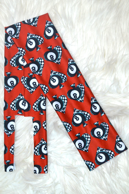 Red Burgundy 8 Ball Spades Tail Bag