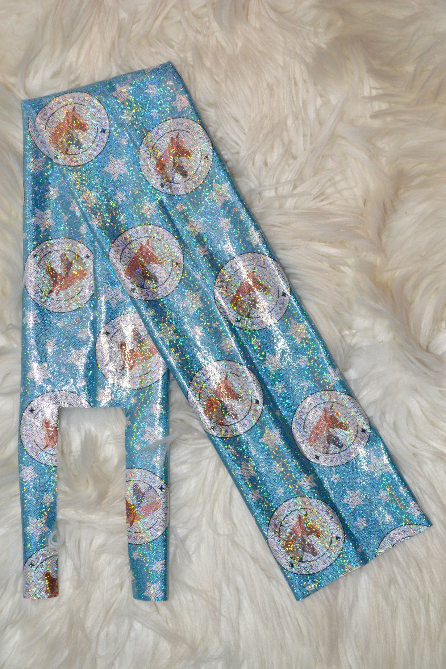 Classy and Flashy Star Teal Tail Bag Holographic