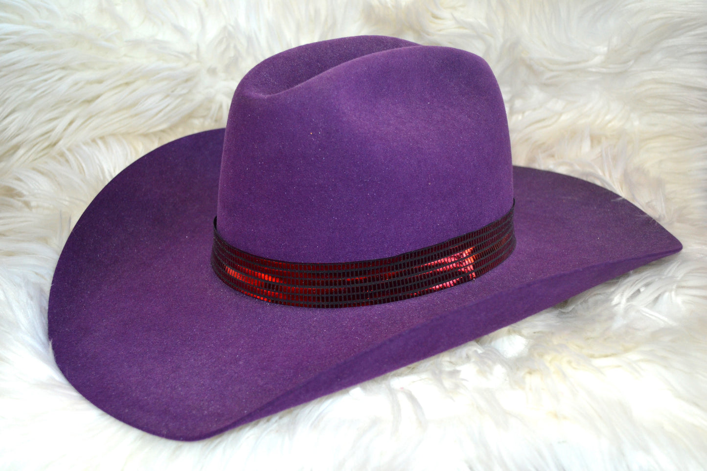 Red Maroon Shimmer Hat Band