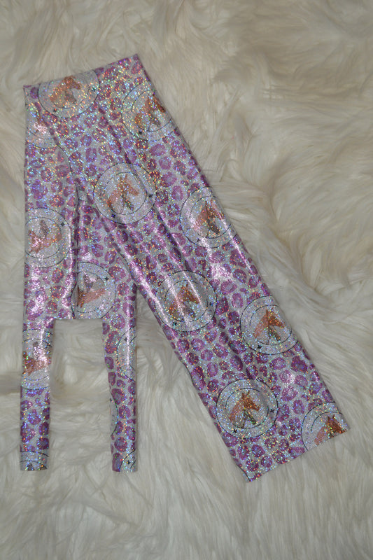 Classy and Flashy Purple Cheetah Tail Bag Holographic