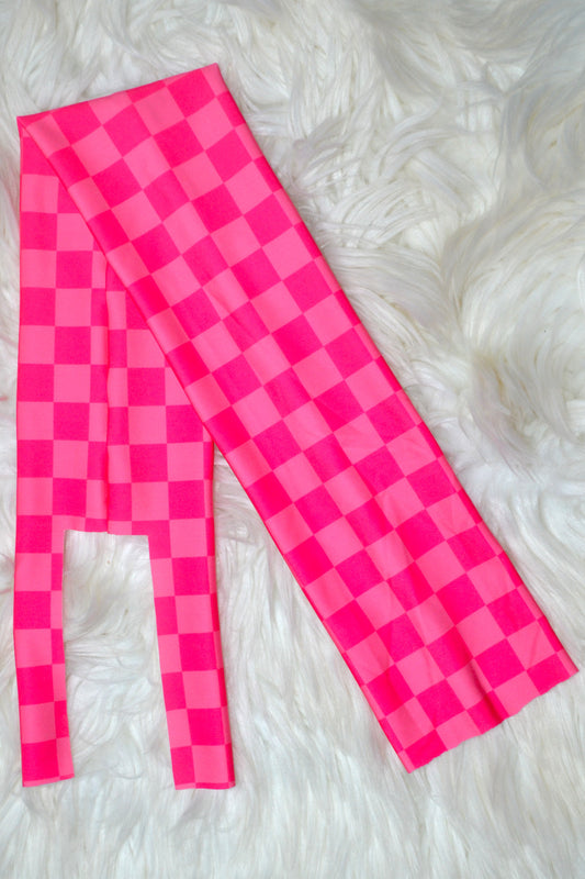 Neon Pink Checkered Tail Bag
