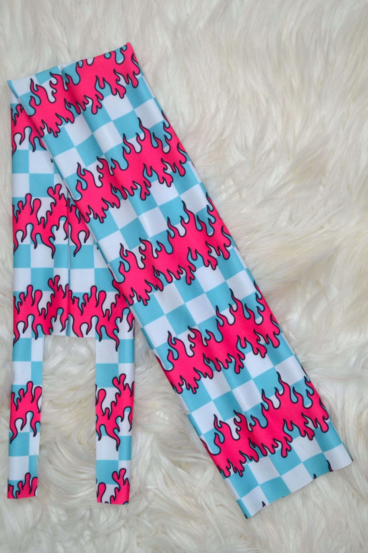 Pink Fire Teal Check Tail Bag