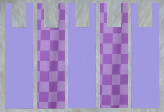 Purple Checker X Solid Lilac Mane Bags Set of 5