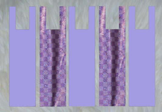 Purple Checker Holographic X Solid Lilac Mane Bags Set of 5