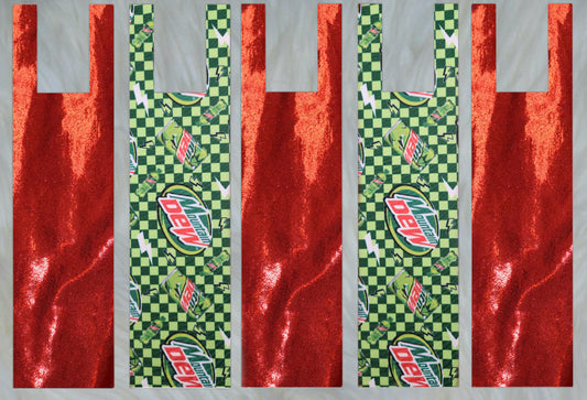 Dew Checker X Red Sparkle Shimmer Mane Bags Set of 5