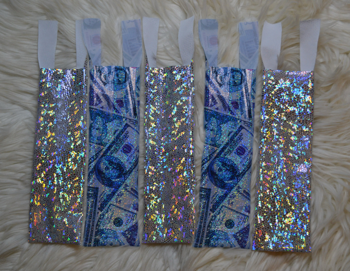 Blue Money X White Holographic Mane Bags Set of 5