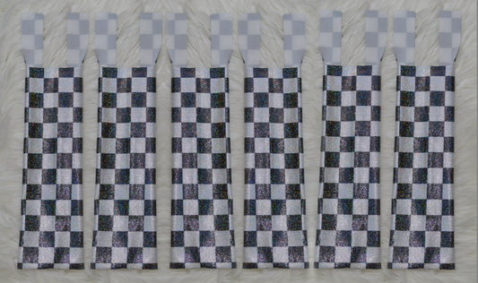 Black Checkered Holographic Mane Bags Set of 6