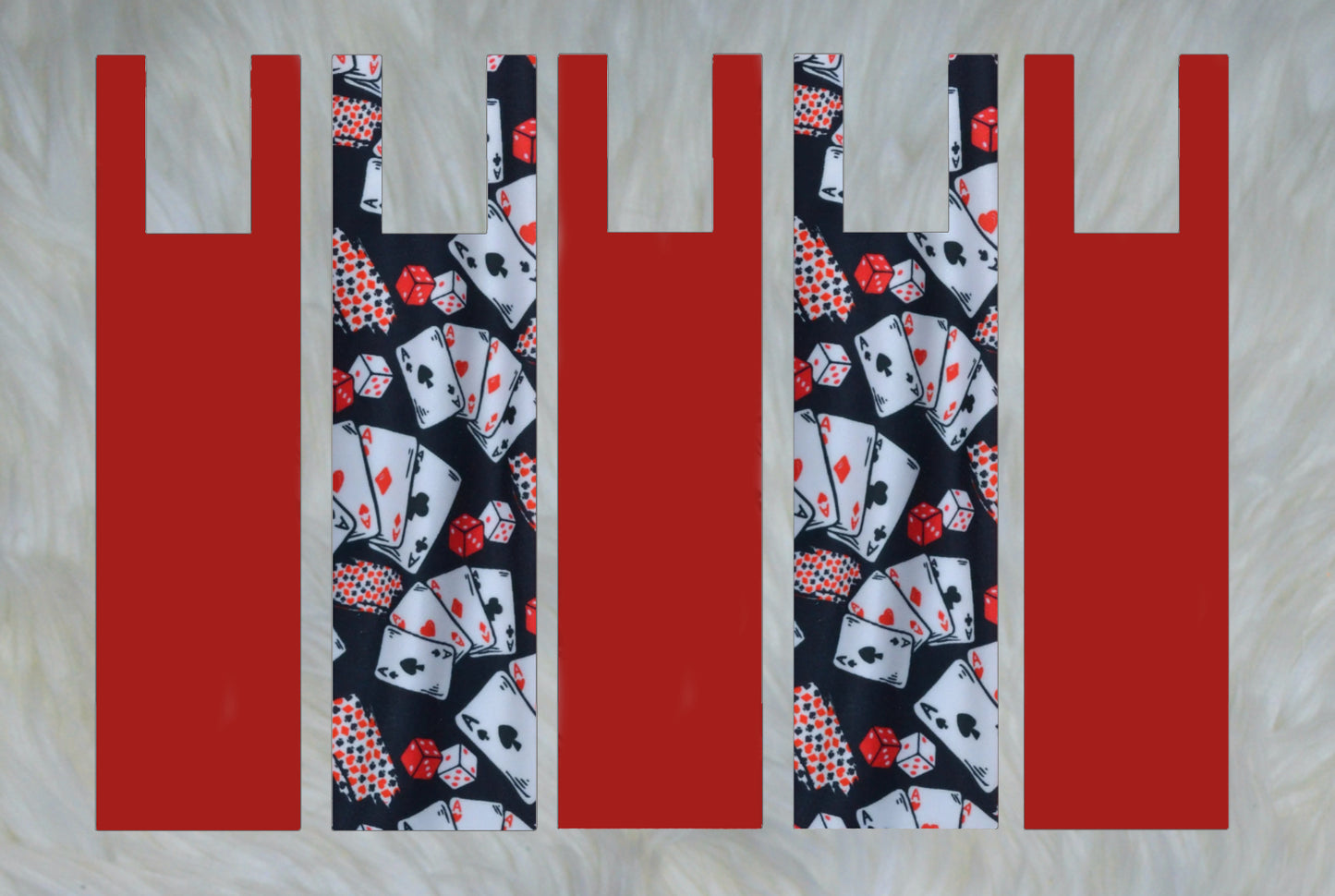 Playing Cards X Solid Red Mane Bags Set of 5